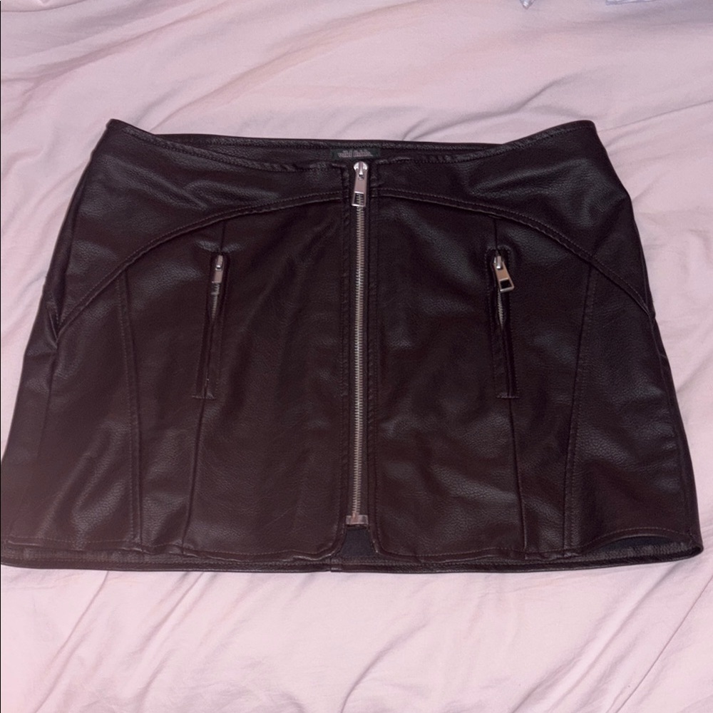 Black Leather Mini Skirt